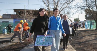 MAYRA Y CECI SOLER RECORRIERON EL AVANCE DE LA OBRA DE LA PLAZA DE LAS LÁGRIMAS DE SAN FRANCISCO SOLANO