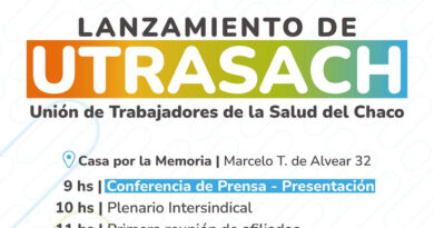 Se lanza UTRASACH, un nuevo sindicato de salud en Chaco