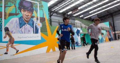 EVA MIERI RECORRIÓ EL POLIDEPORTIVO MUNICIPAL DIEGO ARMANDO MARADONA